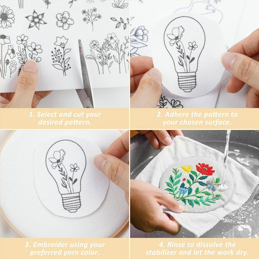 4 folhas de padrões de bordado - Embroidery Meaning avaliação e preço