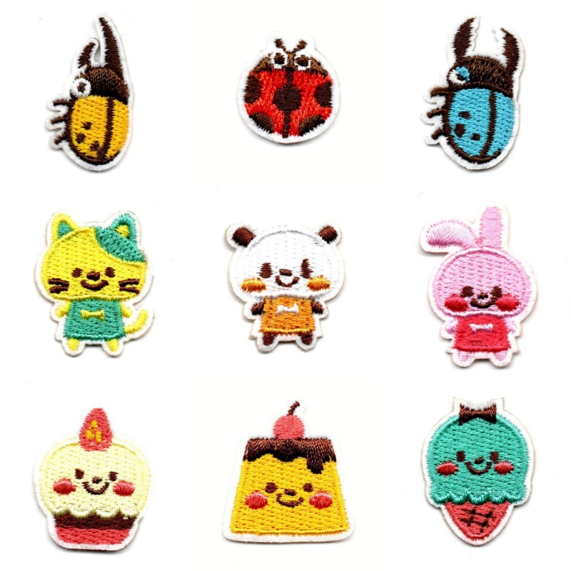 50 pçs/lote Stick-on Anime Bor - Embroidery Lady Bug avaliação e preço