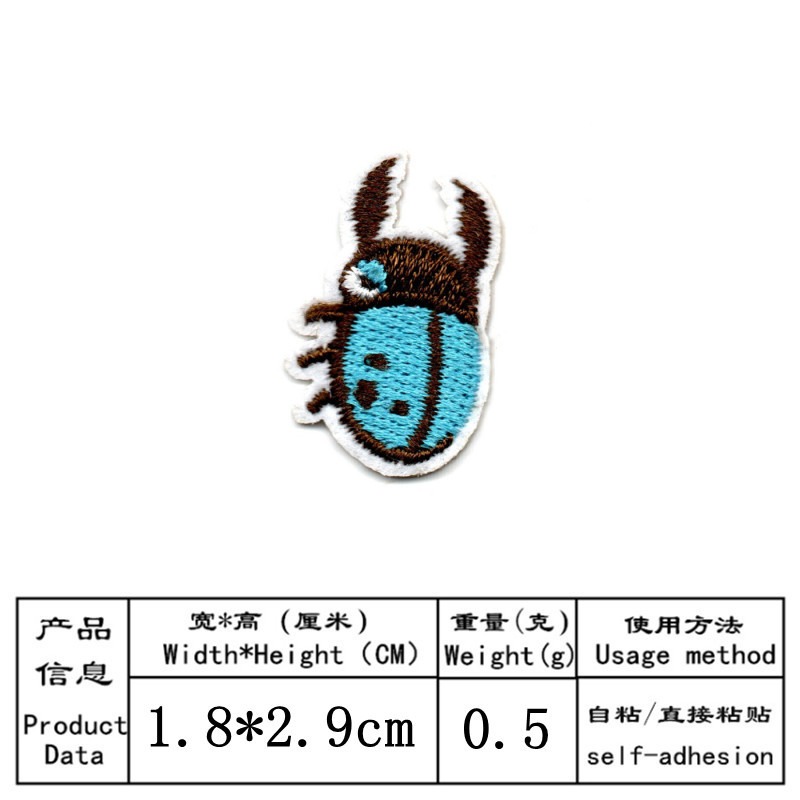 50 pçs/lote Stick-on Anime Bor - Embroidery Lady Bug avaliação e preço